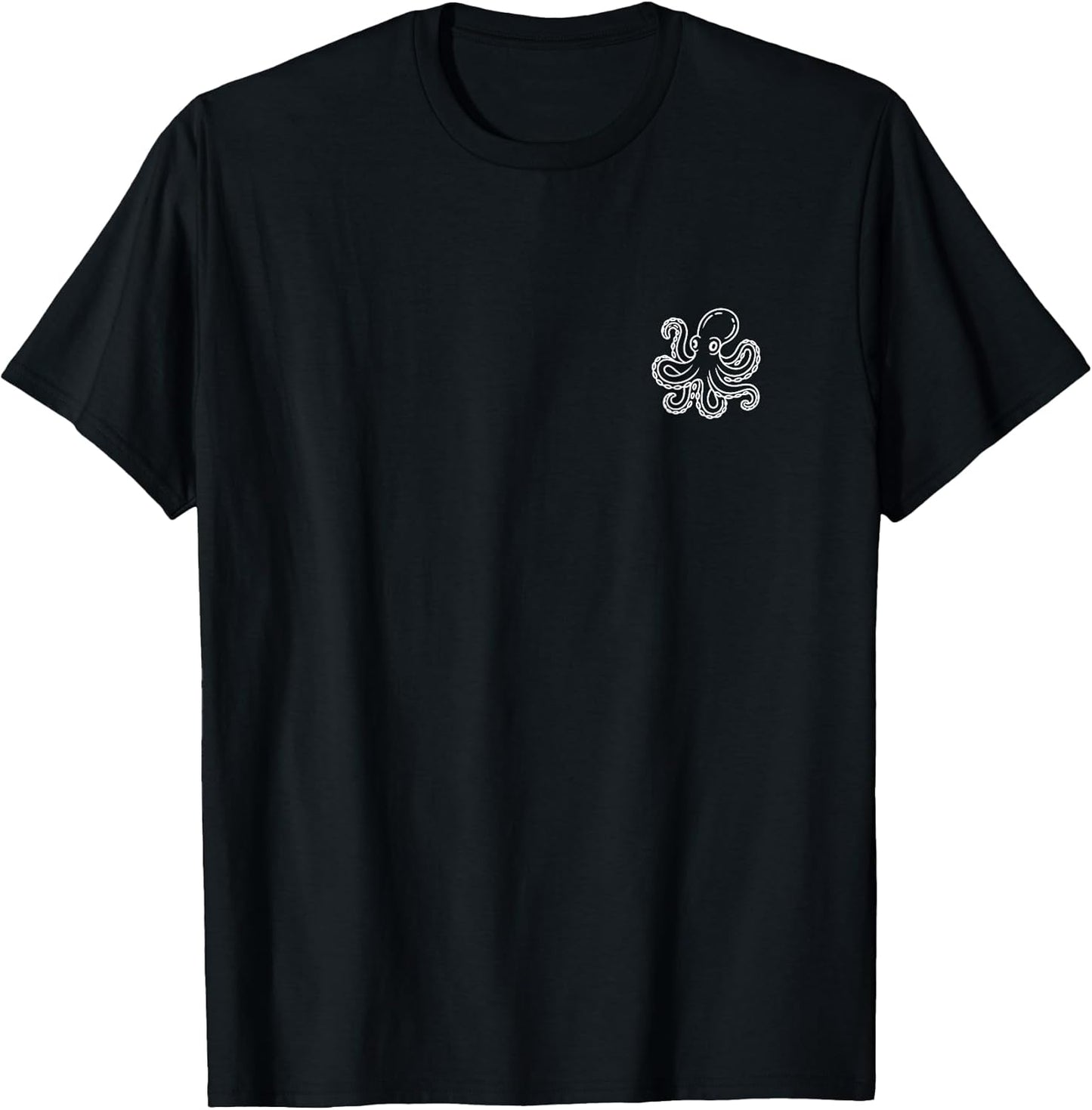 Octopus Minimalist Badge Patch Line Art T-Shirt