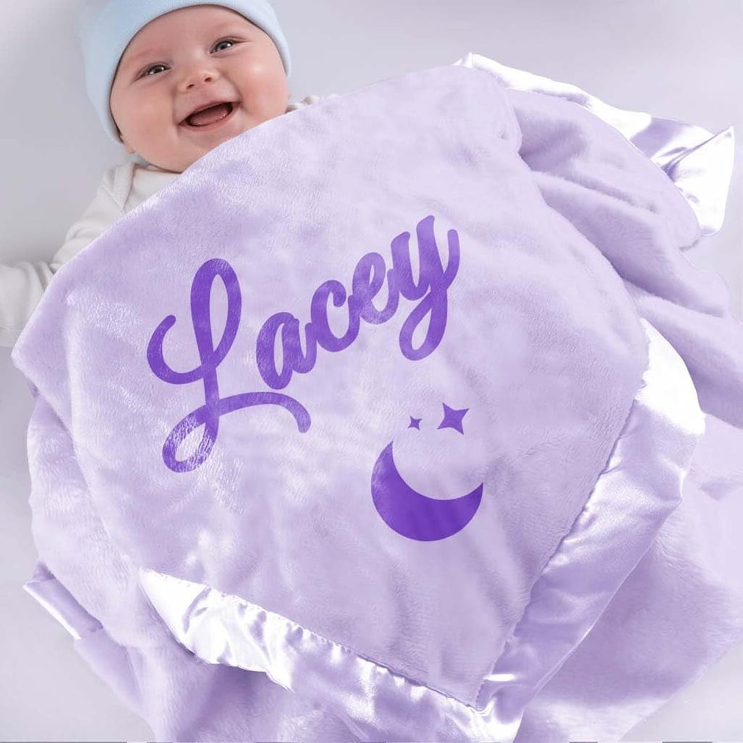 DayOfShe Custom Baby Name Blankets for New Born Baby Girls Birthday Gift, Personalized Baby Name Blankets for Christmas Newborn Baby Shower Blanket Gifts