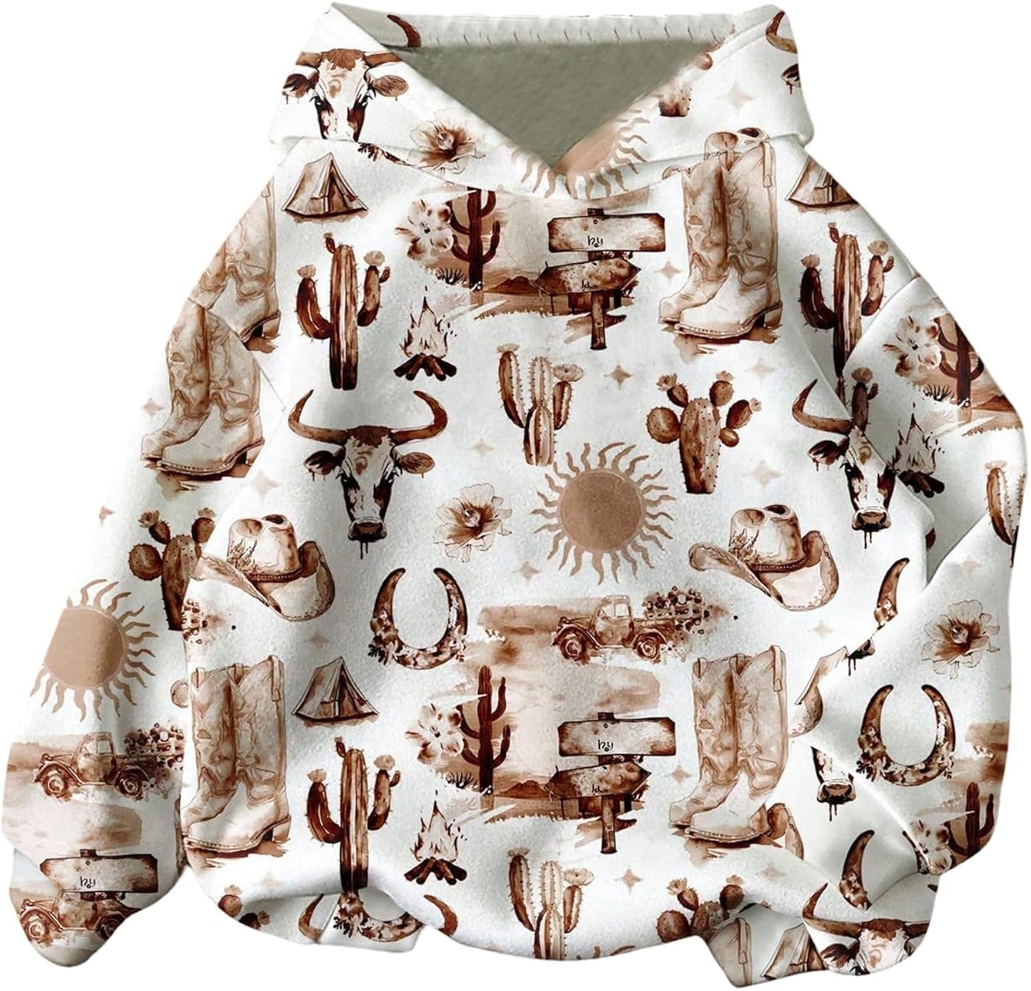 Women's Cowgirls Graphic Hoodies Lightweight Long Sleeve Hooded Sweatshirts Western Outfits