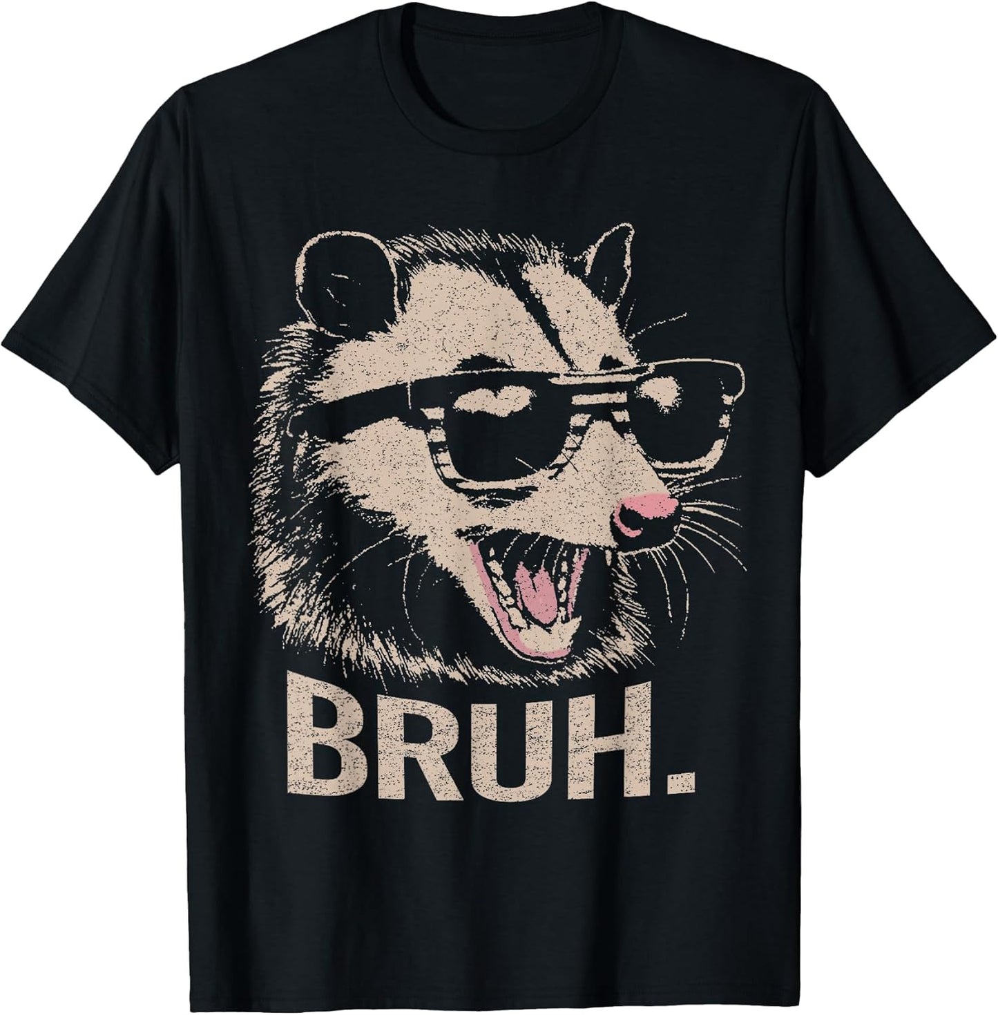 Bruh Opossum Funny Sunglasses Possum Lover Teens Slang Meme T-Shirt