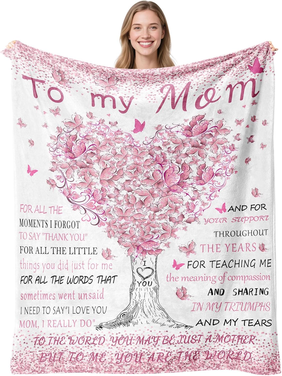 Mothers Day Blanket Gifts for Mom, Mom Birthday Gifts from Daughter Son, Mothers Gift for Christmas Valentine's Day Thanksgiving Day, Moms Birthday Gift Ideas Flannel Throw Blanket 60" X 50"