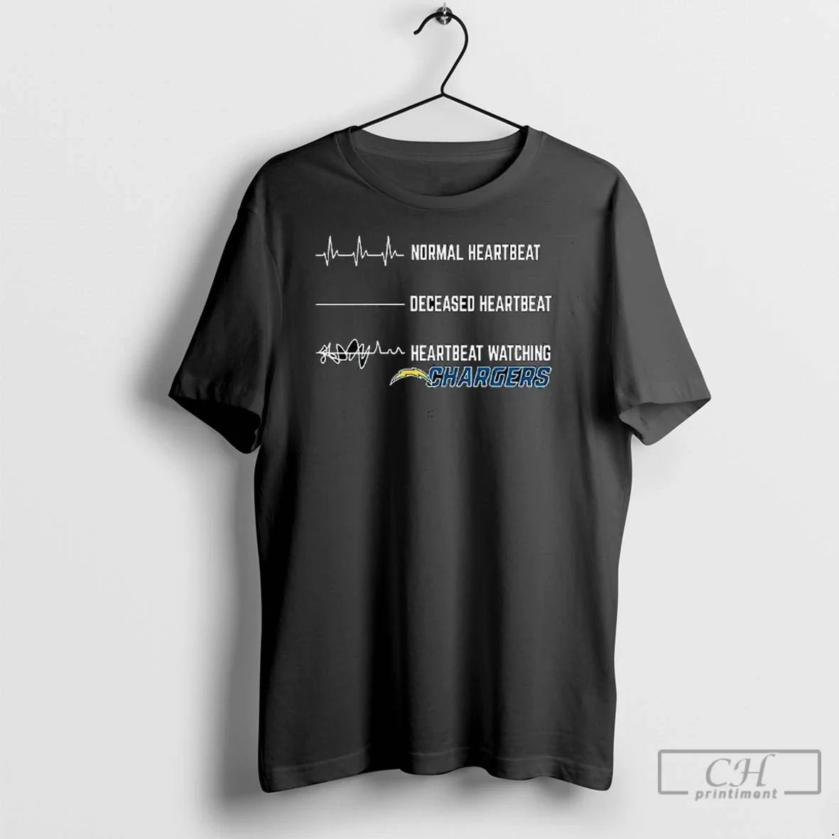 Premium Heartbeat Watching Los Angeles Chargers