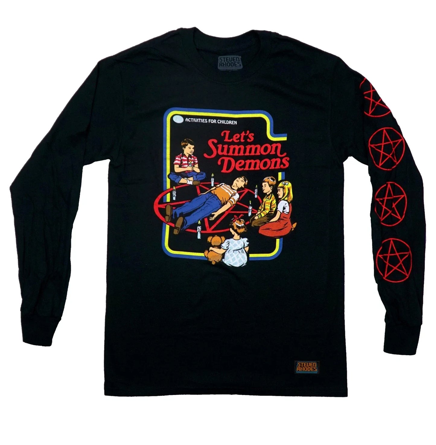 Steven Rhodes New Adult T-Shirt -Circle Lets Summon Demons Pentagrams