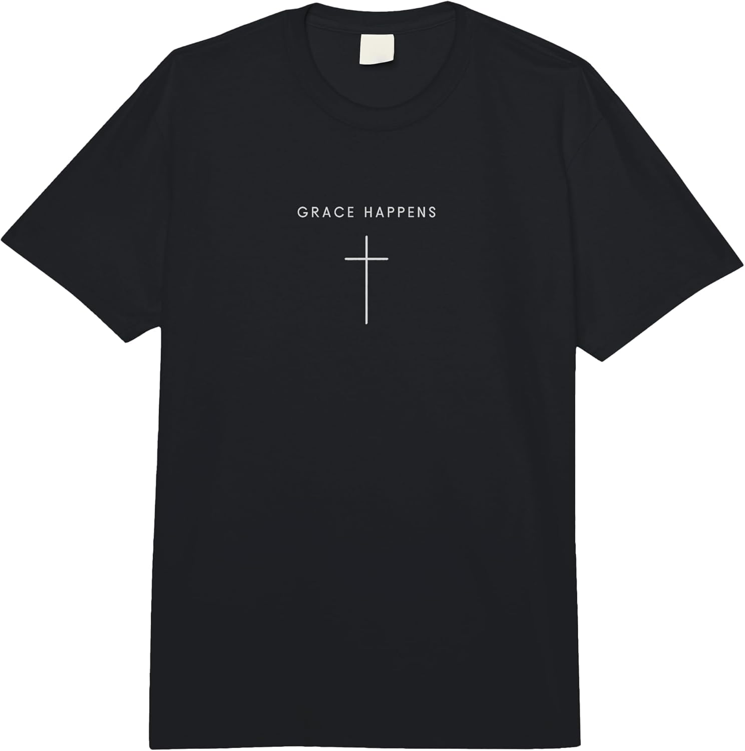 Grace Happens Cross - Funny Minimalist Christian Religious Comfort Colors Adult Heavyweight T-Shirt