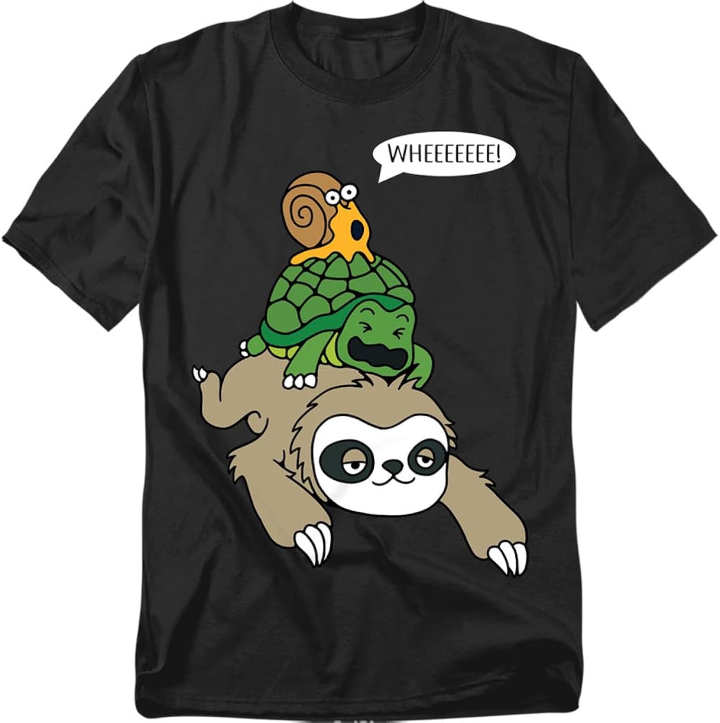 Funny Snail Turtle Sloth Go Fast T Shirt – Slow and Steady Humor Tee for Men or Women, Unisex Adult