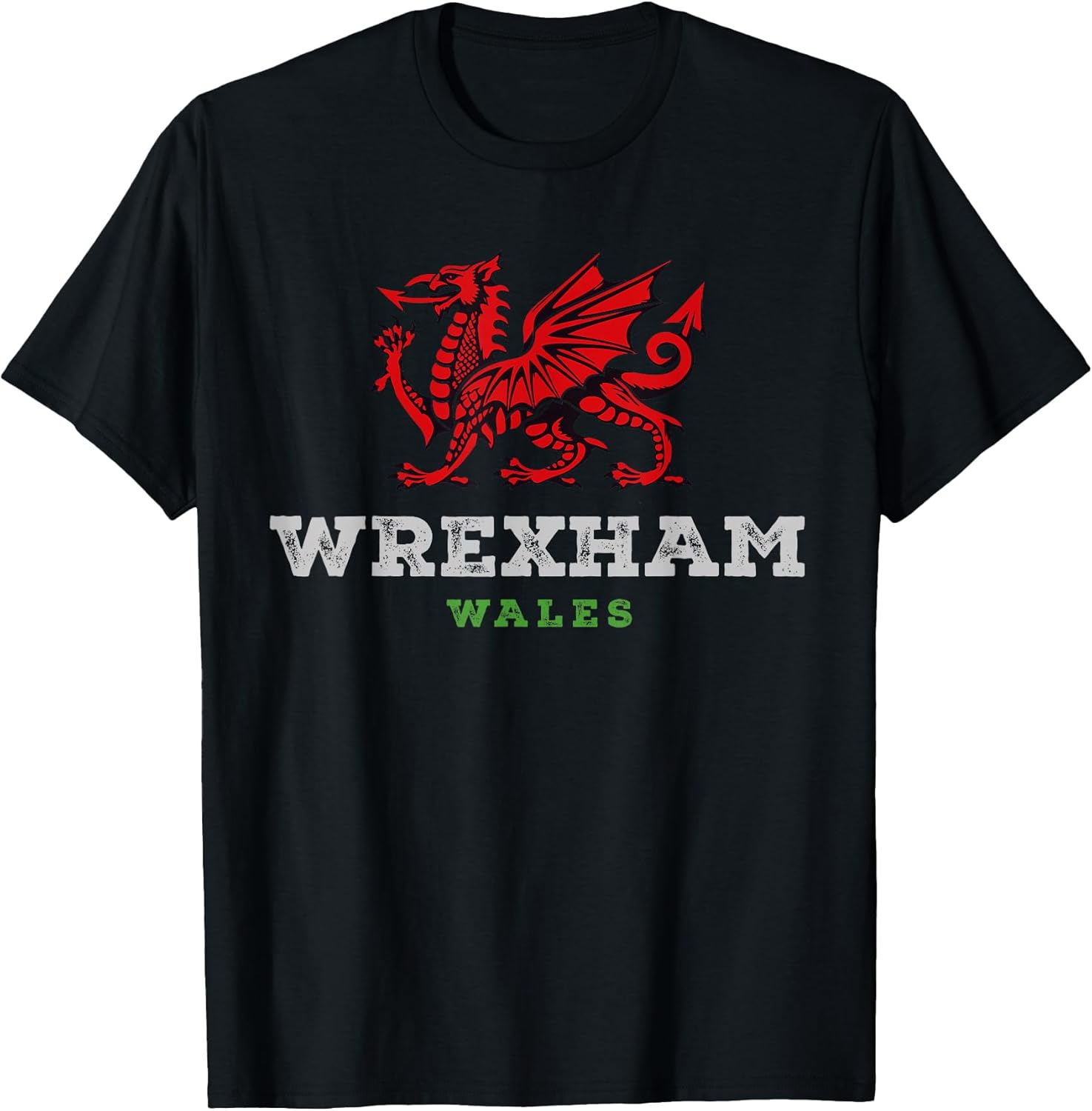 Wrexham Wales Welsh Dragon Flag Vintage T-Shirt