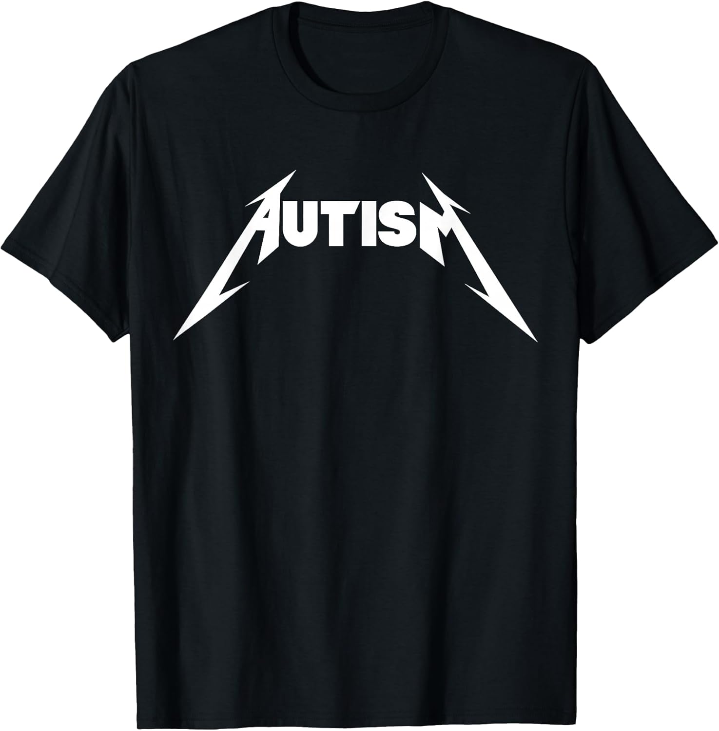 Funny Design Autism Skeleton Meme Metal Rock for Men Women T-Shirt