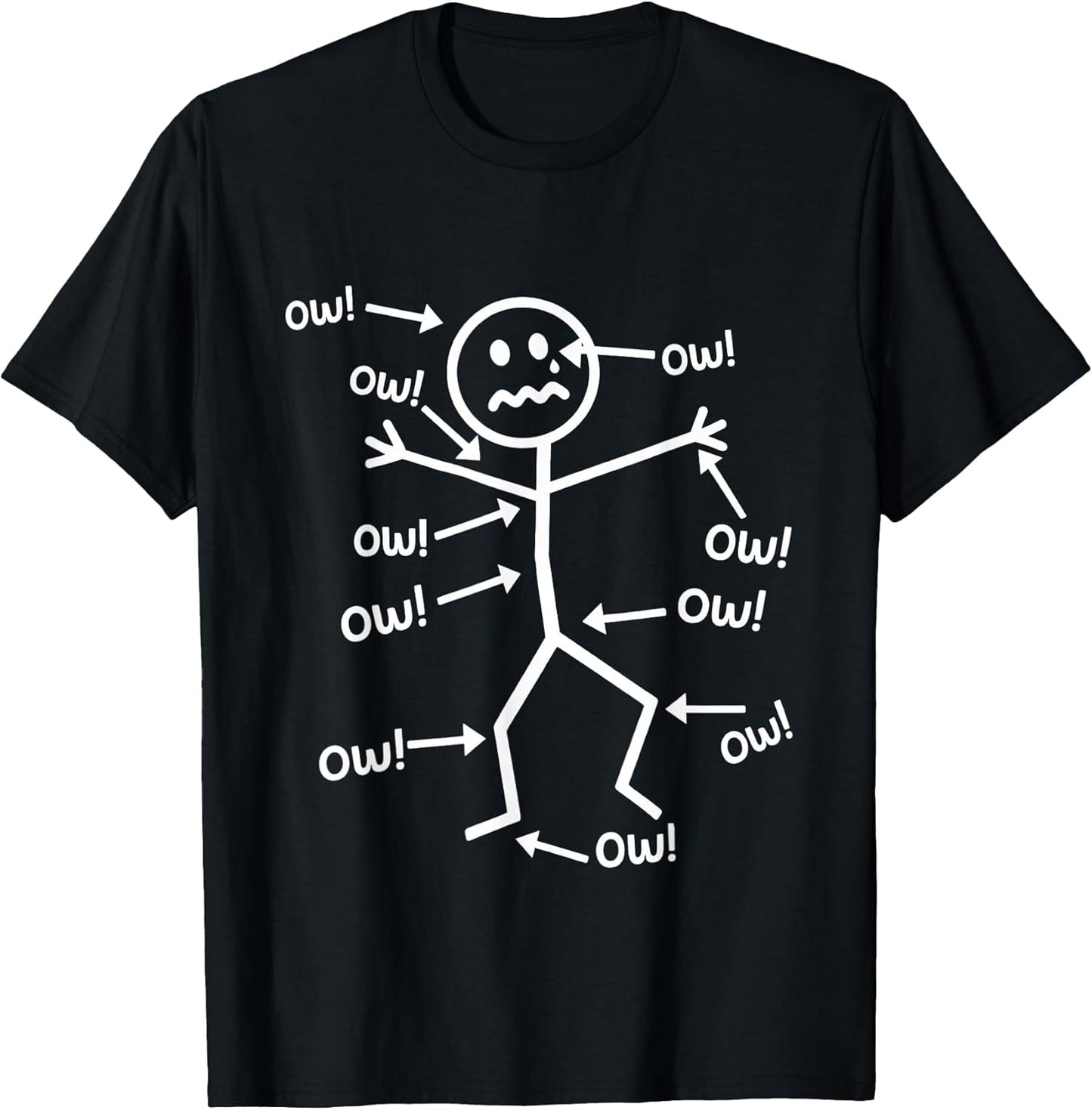 Funny Ow Ow Ow Ow Saying Body Pain Character Humor Sarcastic T-Shirt