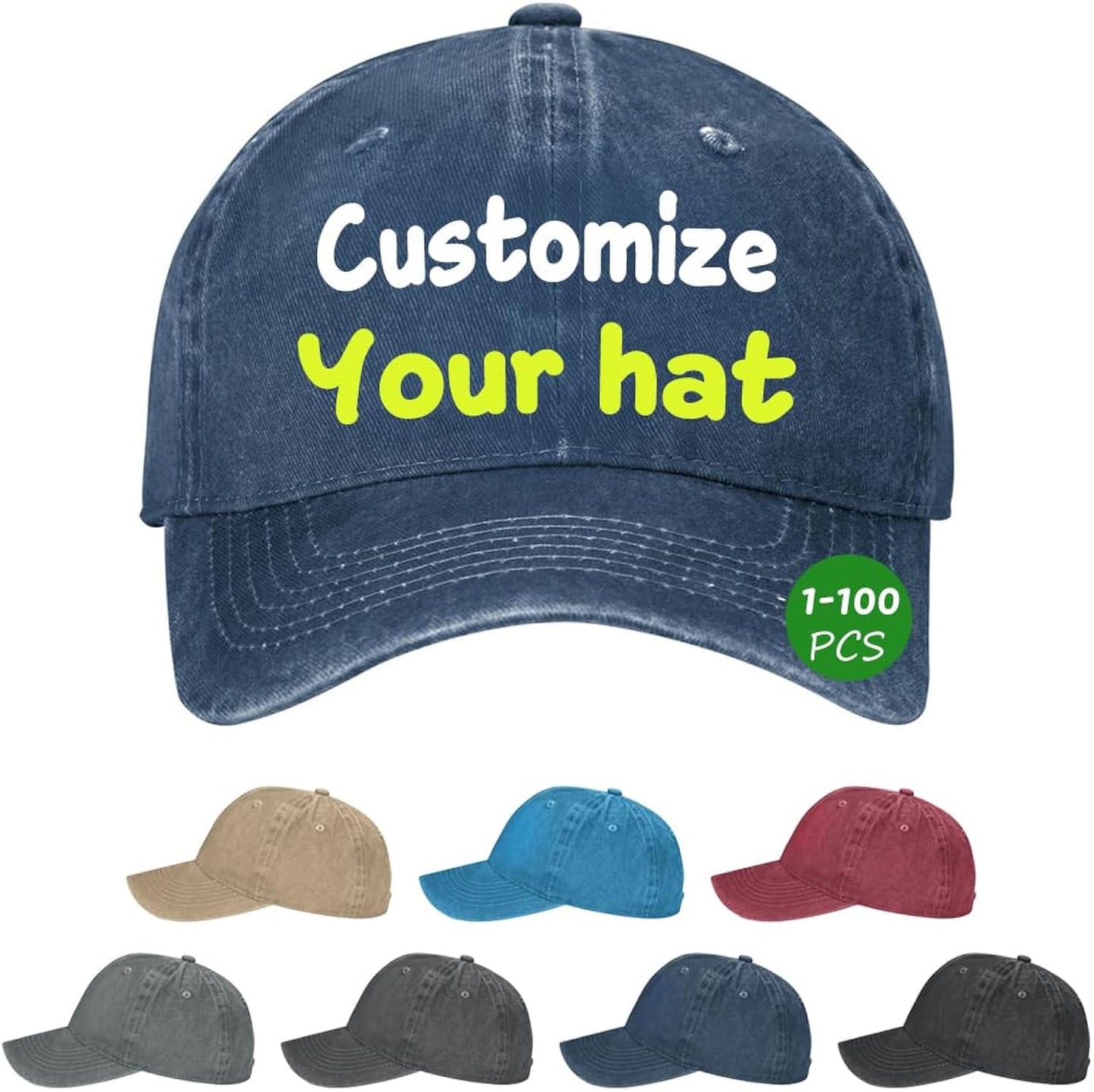 Custom Baseball Cap Custom Hat Design Your Own Logo Adjustable Cowboy Hats for Men Women Personalized Gifts