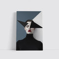 Geometric Black White Fashion Portrait Red Lips