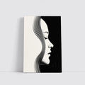 Black and White Woman Profile Line Art