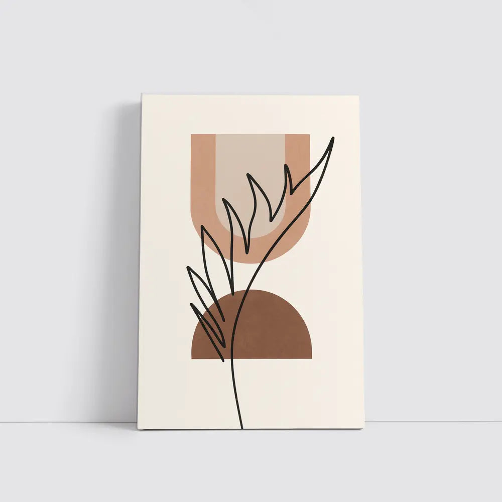 Boho Abstract Botanical Line Art Terracotta
