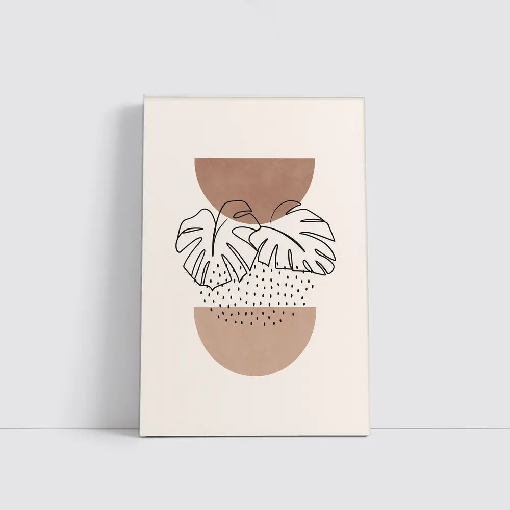 Monstera Leaves Boho Abstract Terracotta Shapes