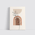 Boho Line Art Leaf Abstract Terracotta Arch