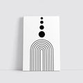 Black White Minimalist Arch Circles Abstract Art