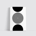 Black White Concentric Circles Minimalist Abstract Art