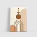 Boho Abstract Geometric Arches Circles Brown Beige