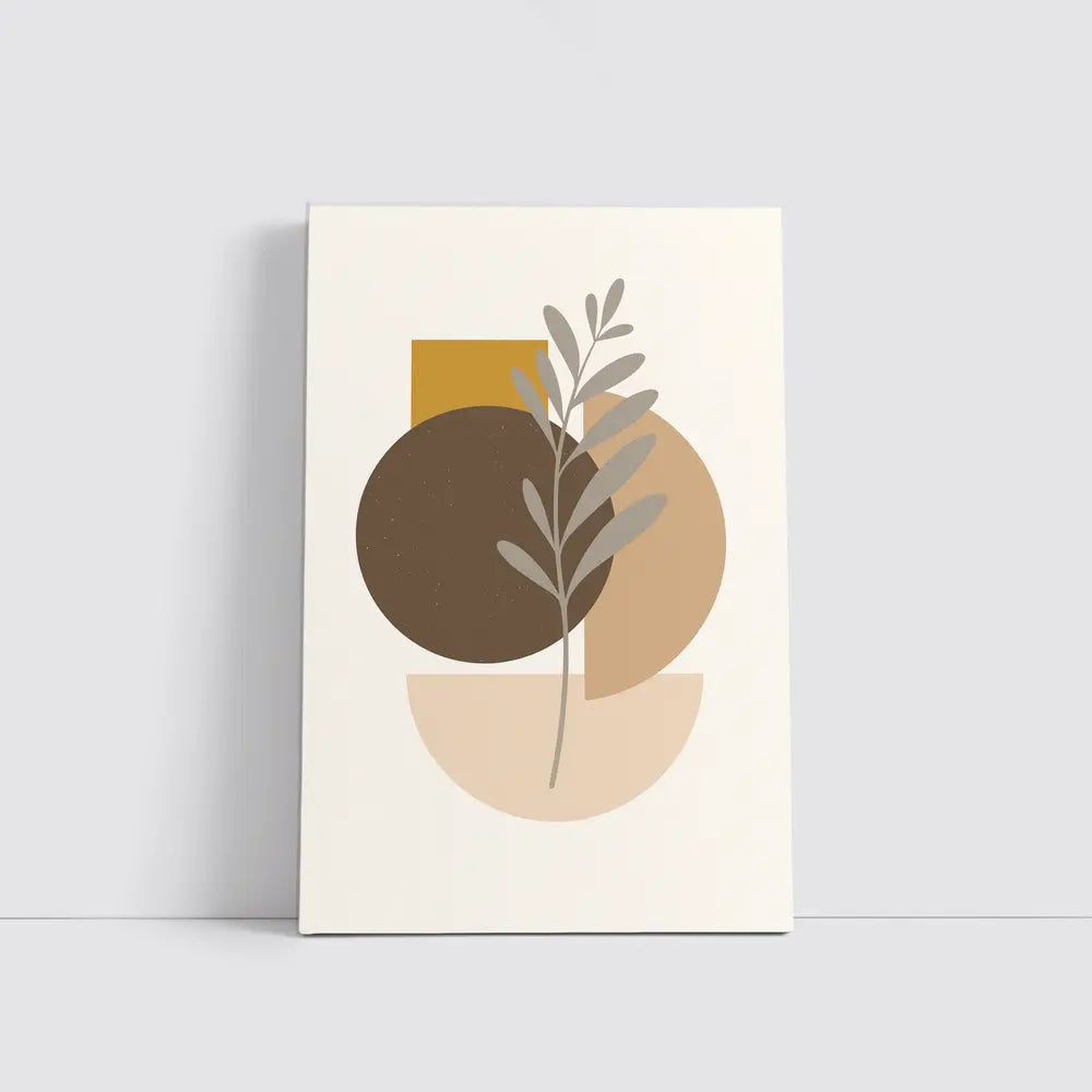 Boho Abstract Botanical Shapes Warm Earth Tones