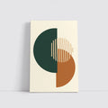 Geometric Shapes Forest Green Terracotta Beige Abstract