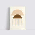 Boho Geometric Semicircles Abstract Beige Brown Art