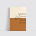 Boho Brown Abstract Arch Lines Geometric Art