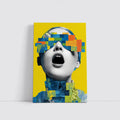 Pop Art Woman Collage Yellow Background