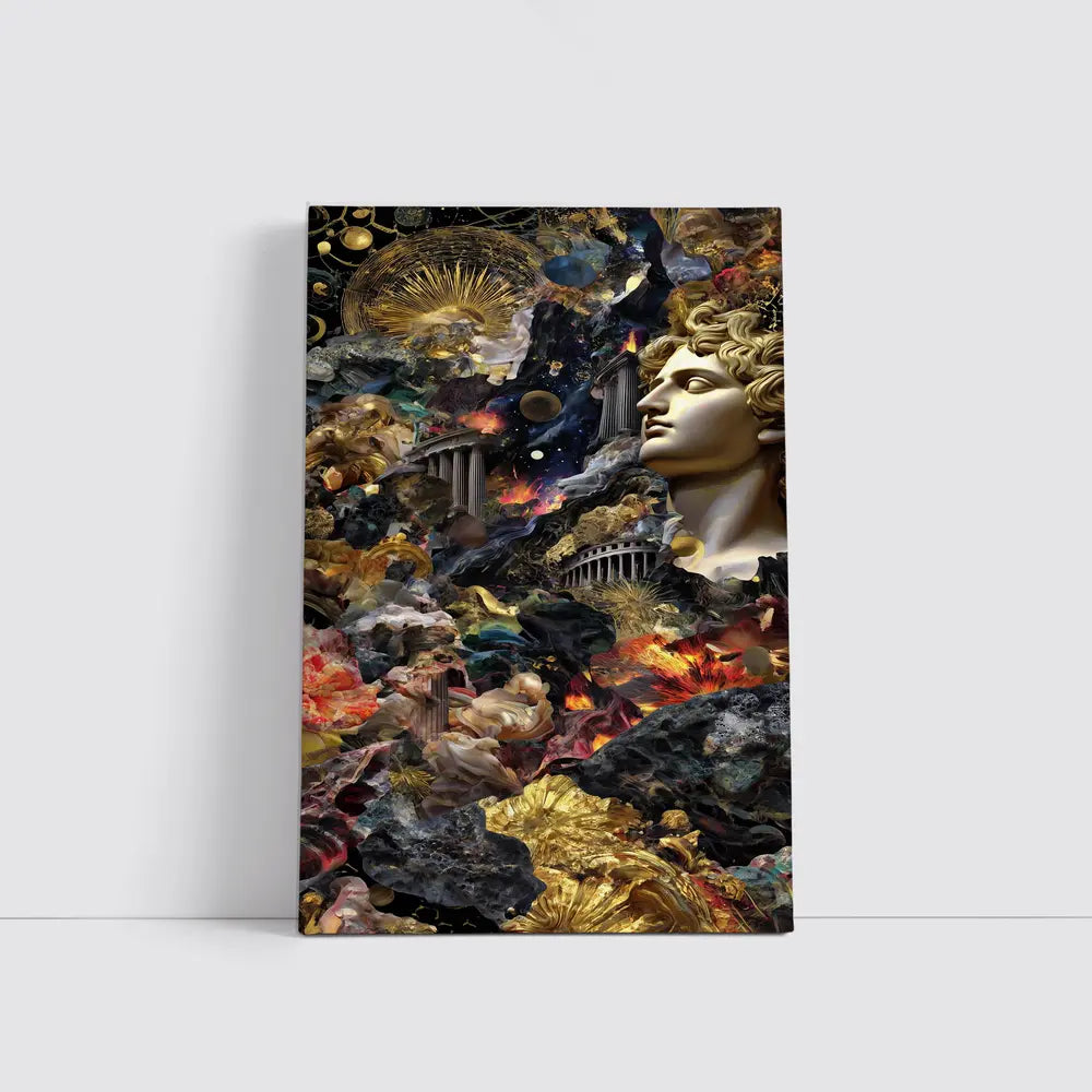 Greek Mythology Collage Gold Cosmic Chaos