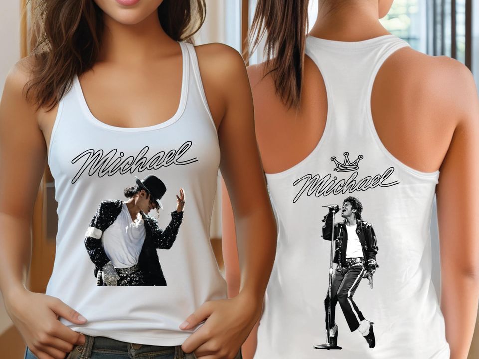 Michael Jackson Tank Top, Vintage Pop Icon Tank Top, Retro Music Graphic Tank Top