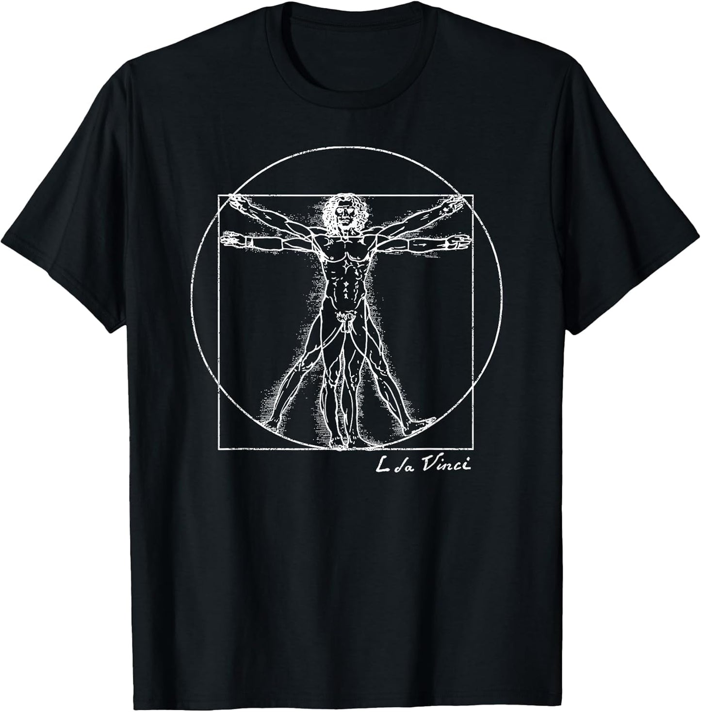 Vintage Vitruvian Man by Leonardo da Vinci Famous Artist T-Shirt