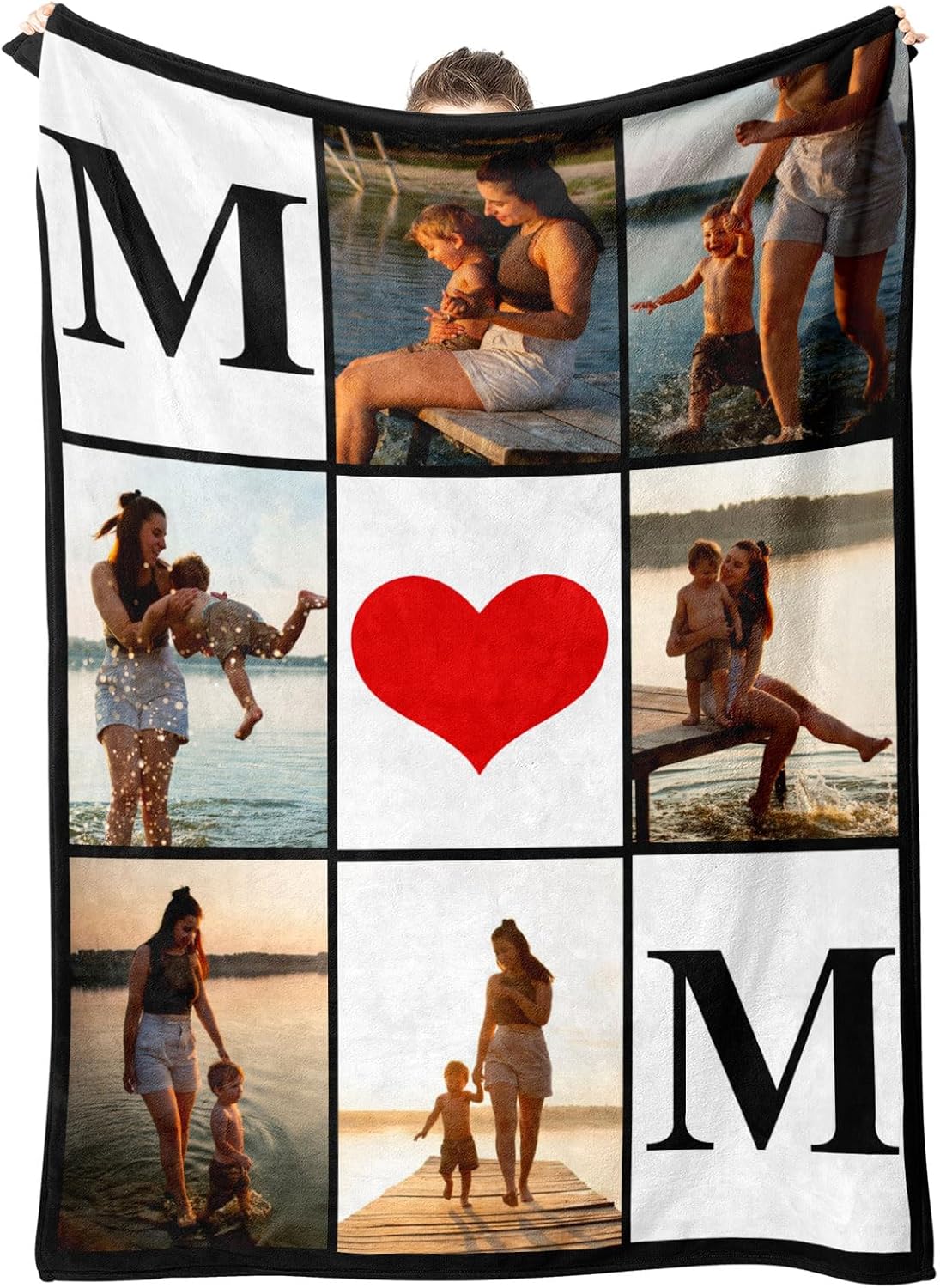 Custom Mothers Day Blanket for Mom Personalized Blankets with Photos Pictures Text， Customized Mother's Day Birthday Best Gifts for Mom Grandma Wife