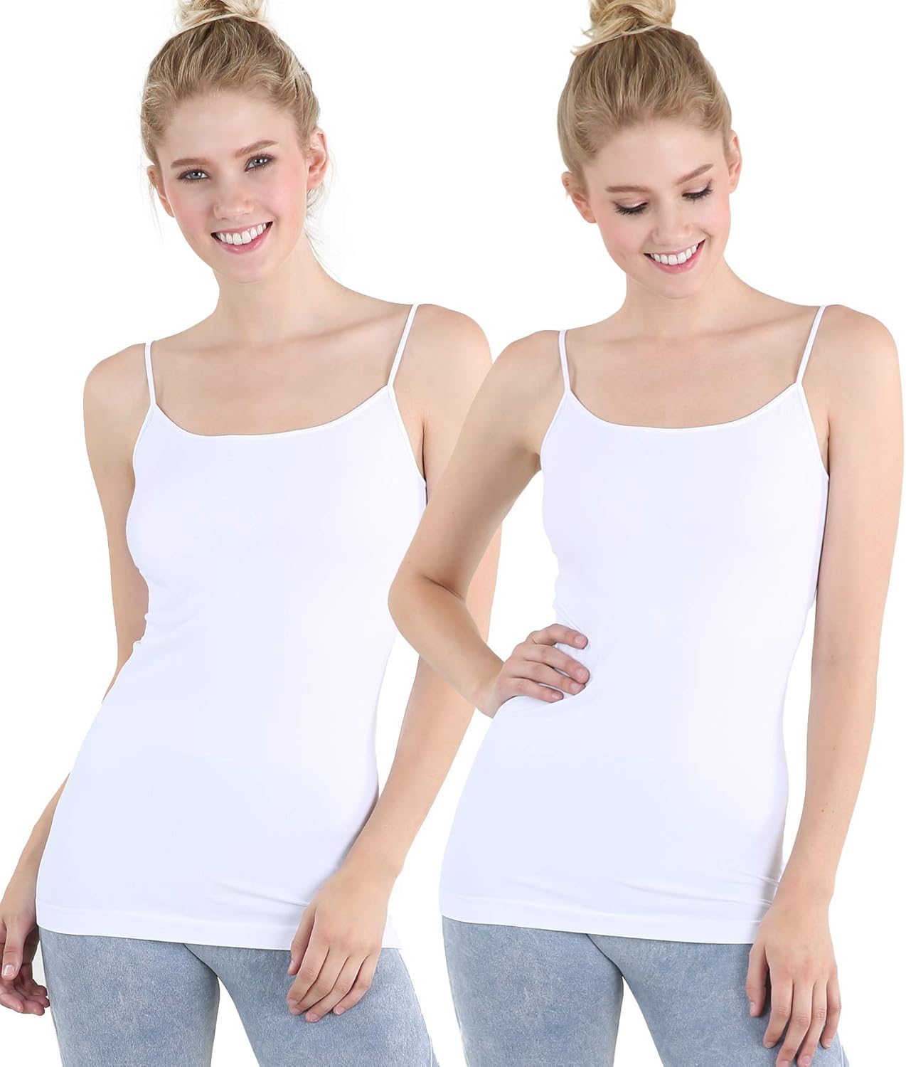 Women Seamless Basic Camisole, Made in U.S.A, One Size