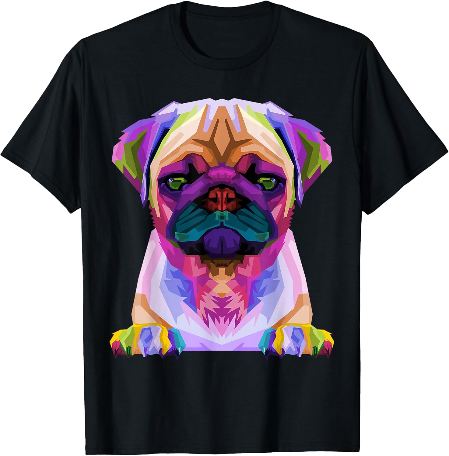 Pug Pop Art Colorful Portrait for Dog Lovers T-Shirt Unisex T-shirt, Sweatshirt, Hoodie, Long Sleeve Tee