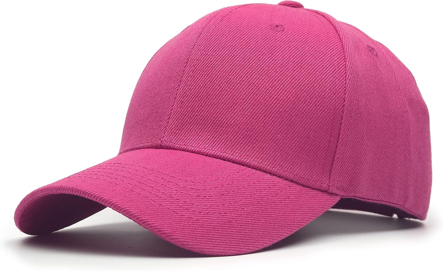 Structured Baseball Cap with Adjustable Closure - Performance Hat for Outdoor Activities and Custom Embroidery (1pc Hot Pink)