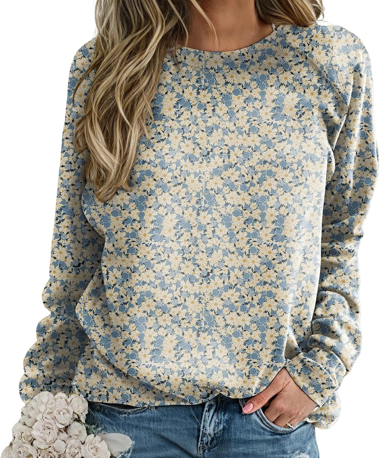 Womens Shirt Fashion Long Sleeve Graphic Fall Sweatshirt Basic Lightweigt Comfy Crewneck Pullover Tops