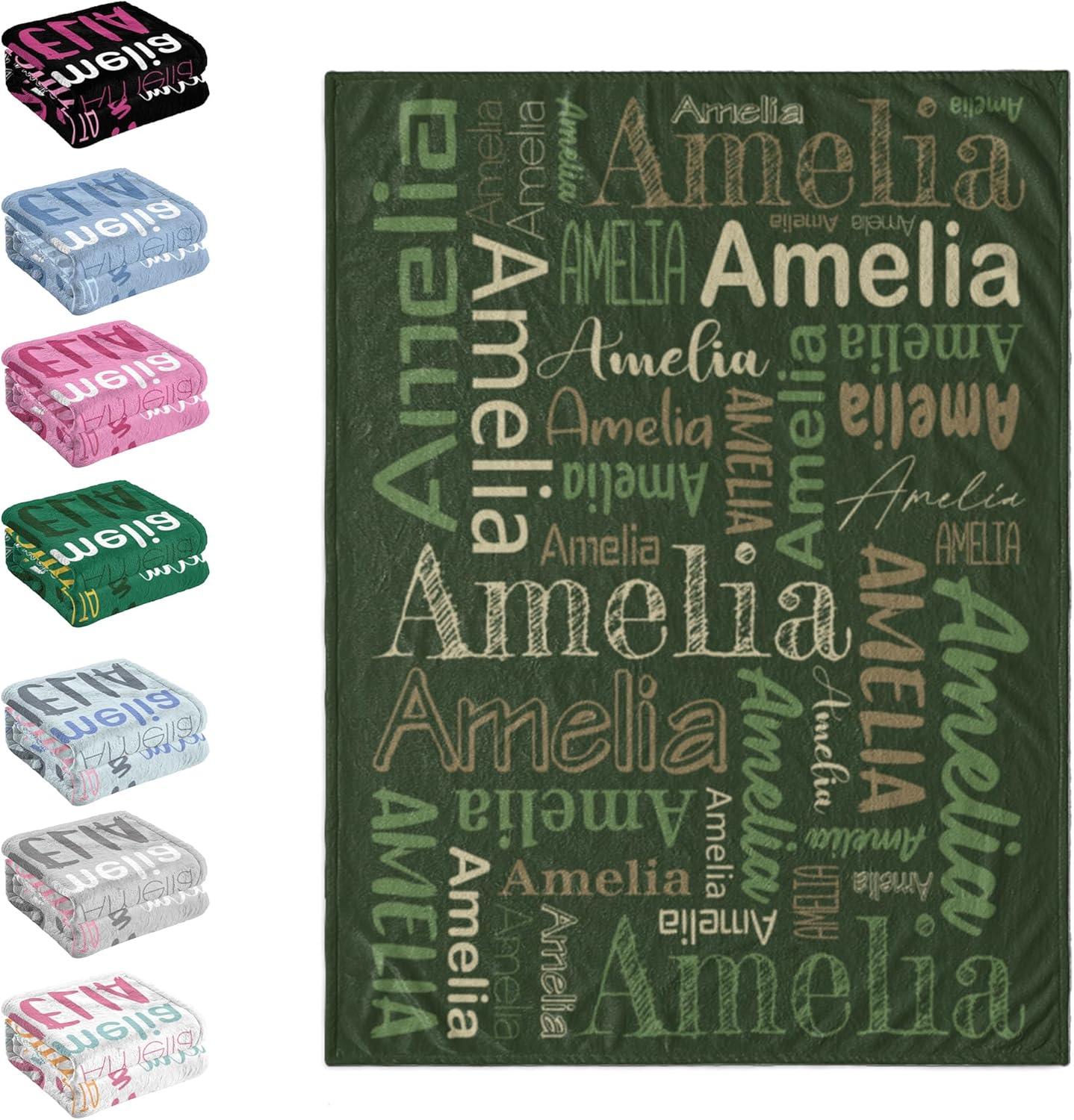 Vsmoedb Custom Baby Blanket with Name, Custom Name Blanket for Boys Girls, Personalized Blankets for Birthday Christmas Newborn, Made in USA