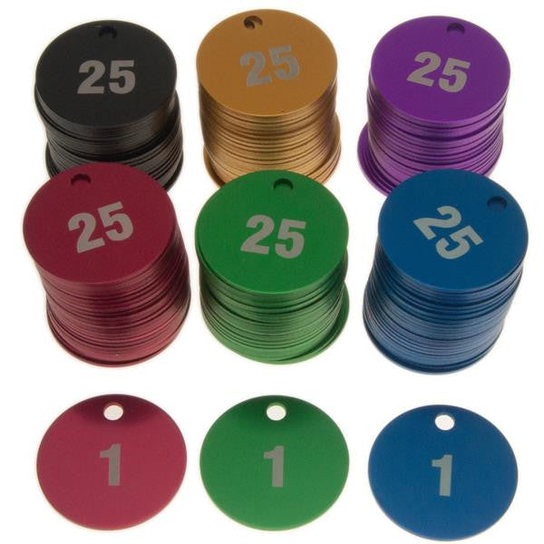 NUMBERED Aluminum Round Key Tag 1-1/4 Inch Diameter STOCK