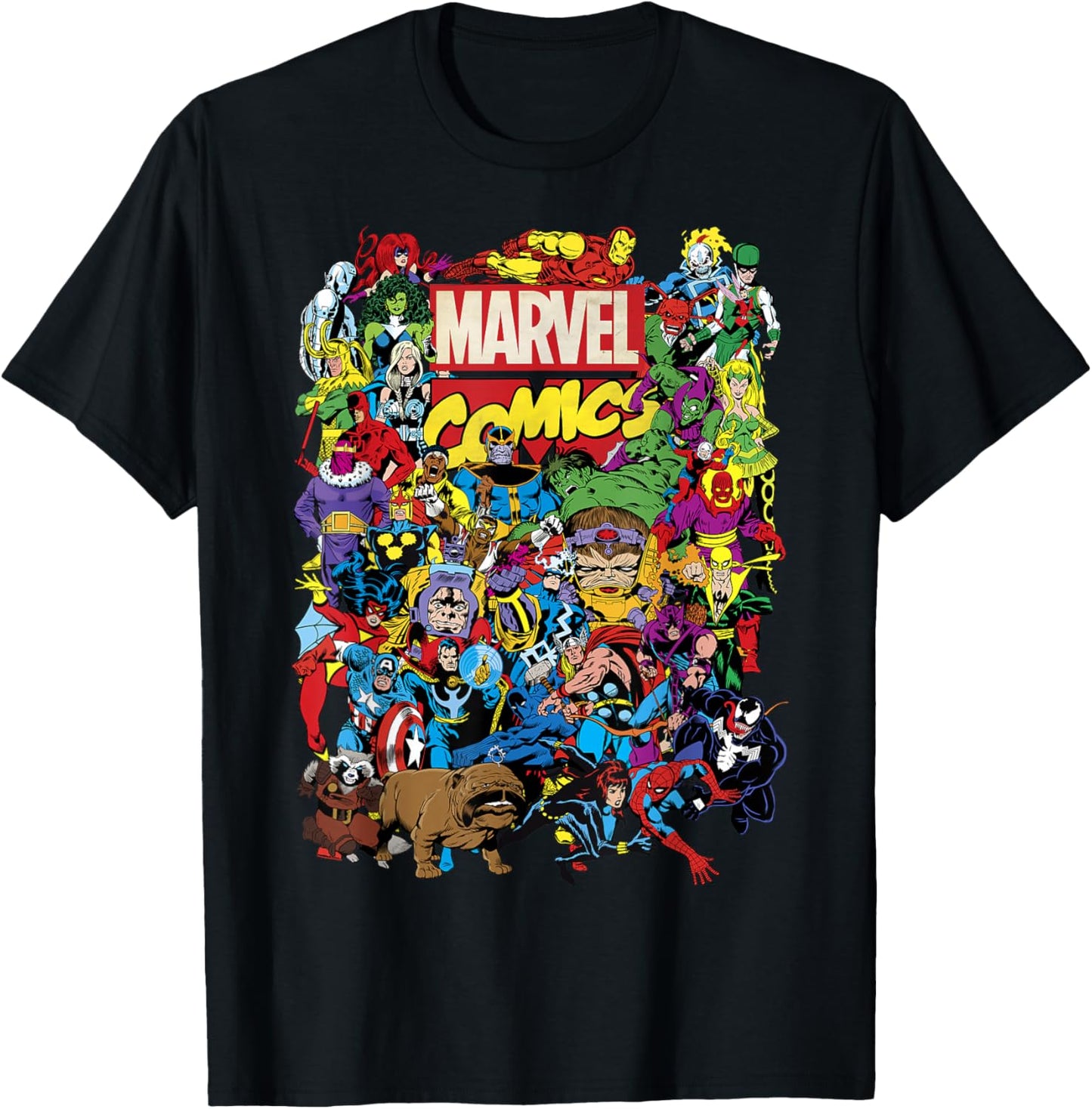 Comics Retro Classic Avengers Heroes Group Shot T-Shirt