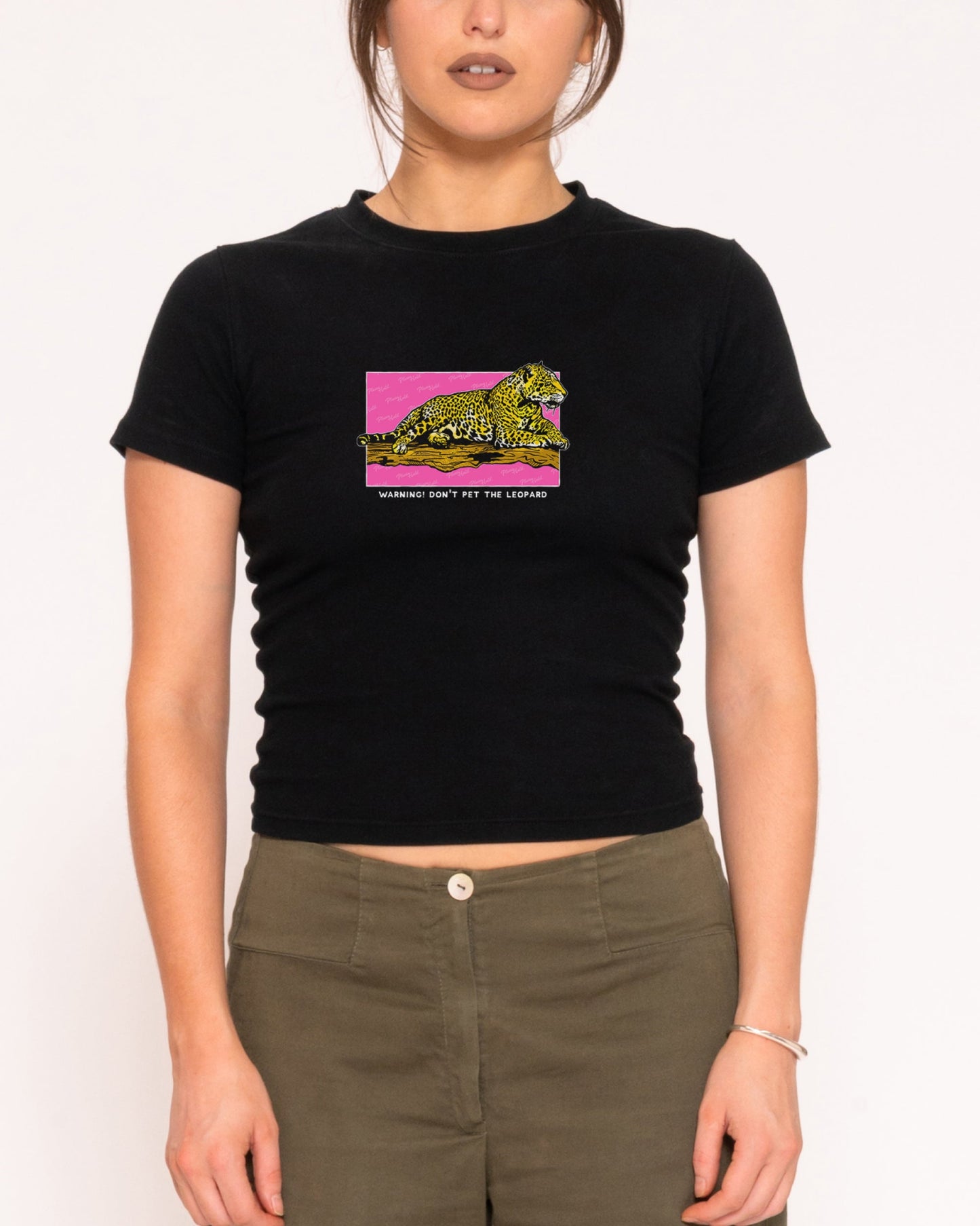 Warning! Don't Pet The Leopard Longline Baby Tee