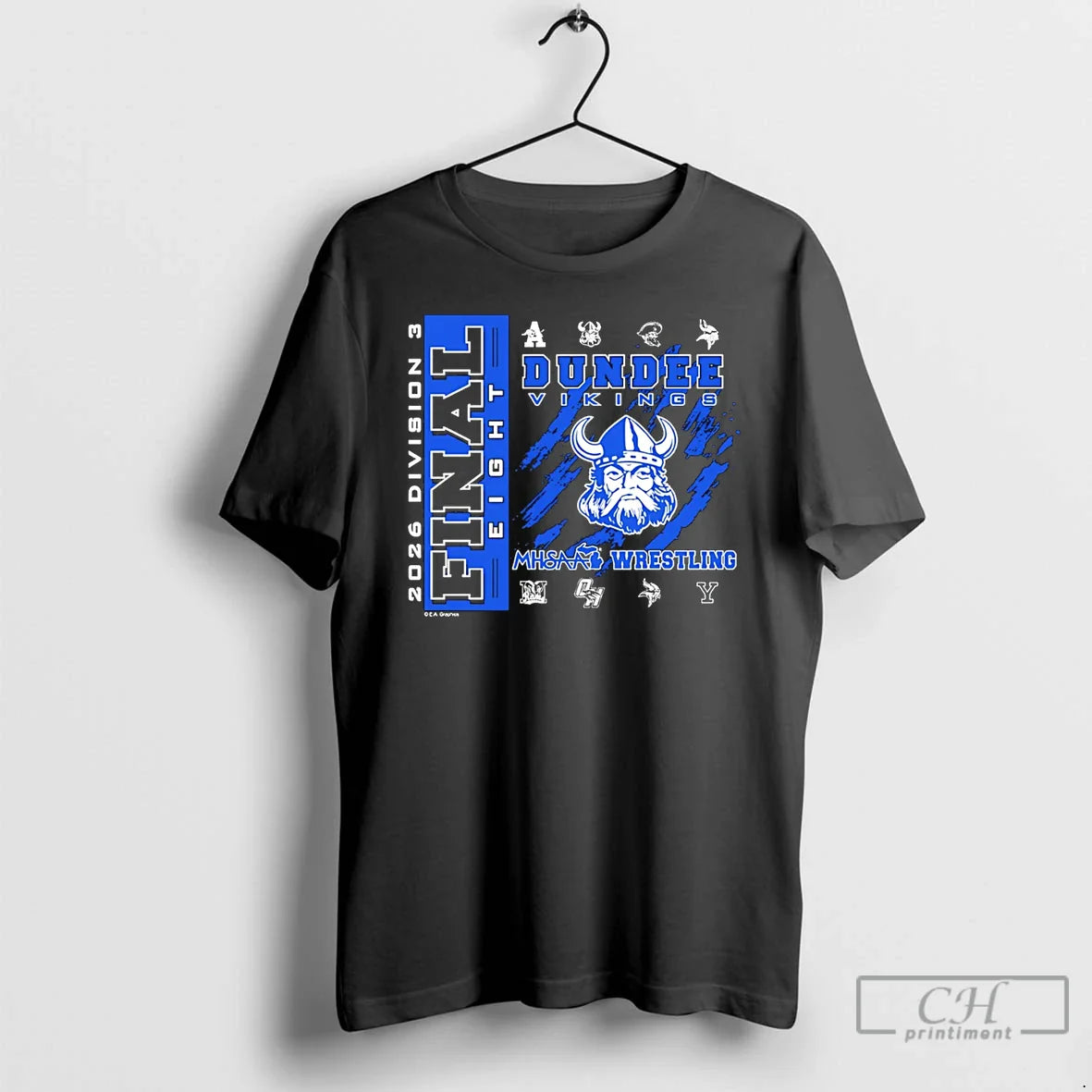 Classic Dundee Vikings 2026 Mhsaa Team Wrestling Final 8 D3 Logo