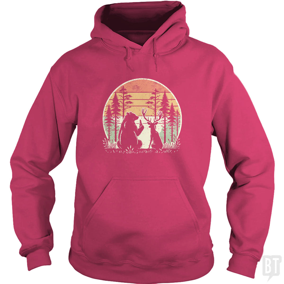 Bear And Deer Share A Beer Hoodie