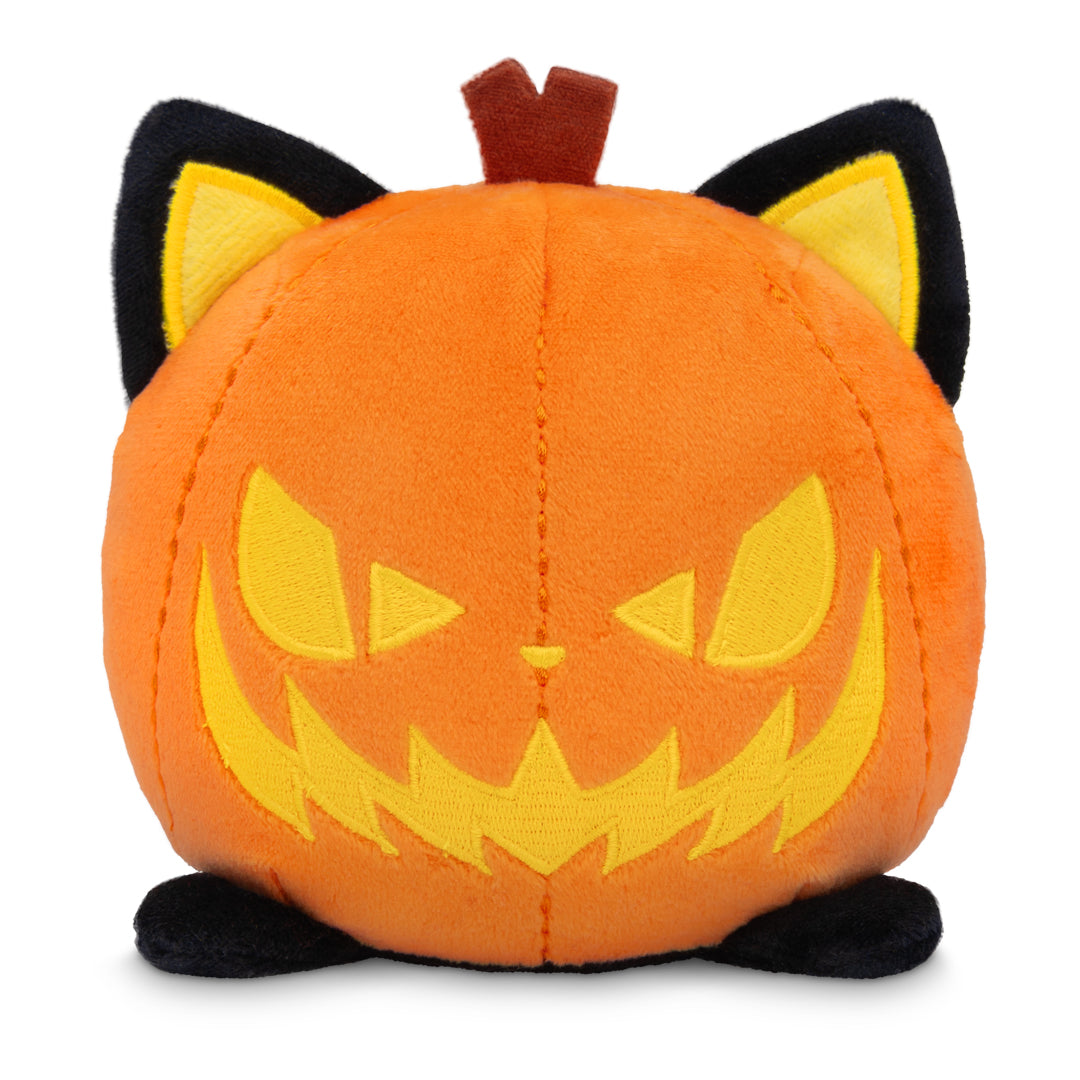 Halloween Cat & Jack-o-Lantern 4" Reversible Plushie (Glow)