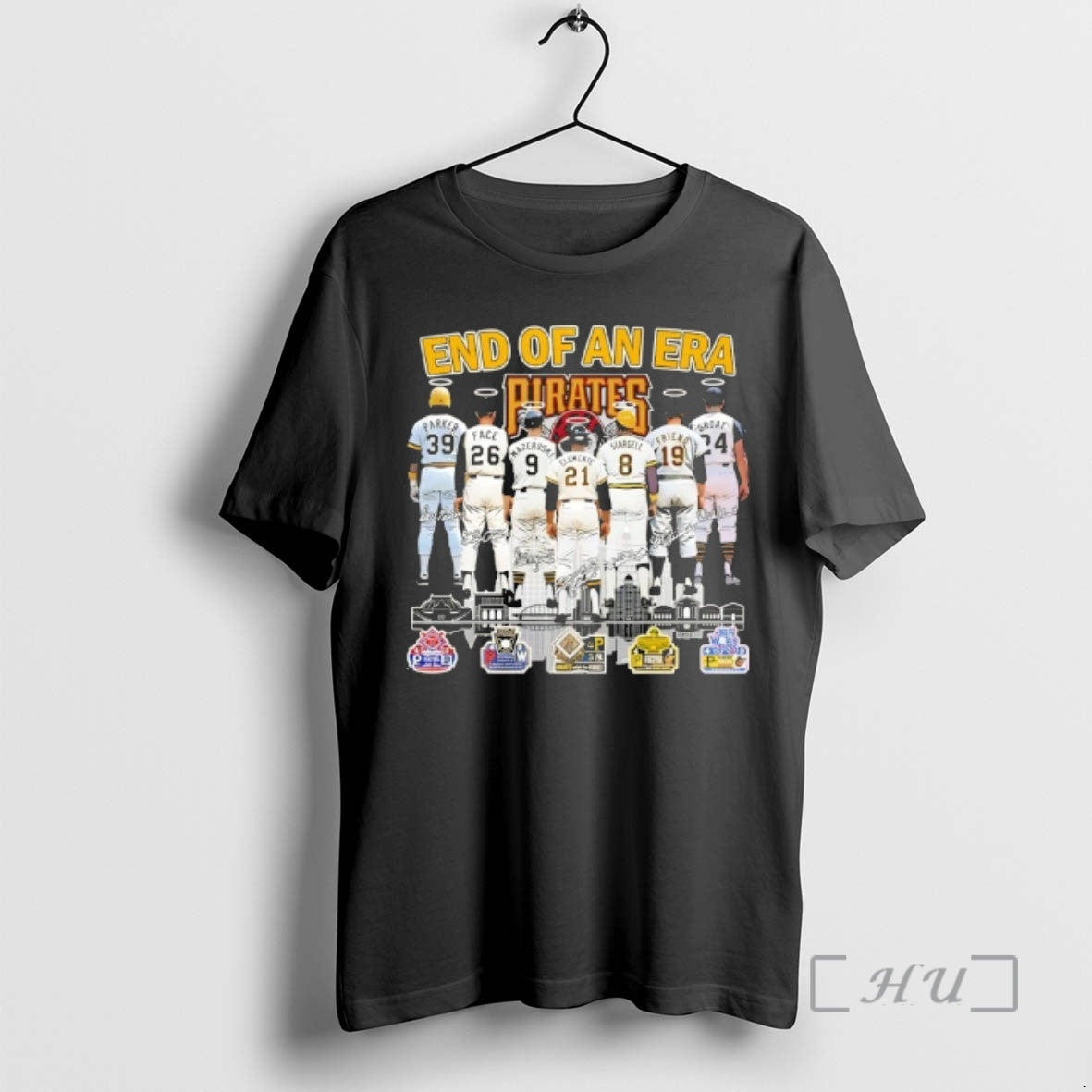 Officials End Of An Era Pittsburgh Pirates All Legends Skyline Signatures Premium T Shirts Sweater