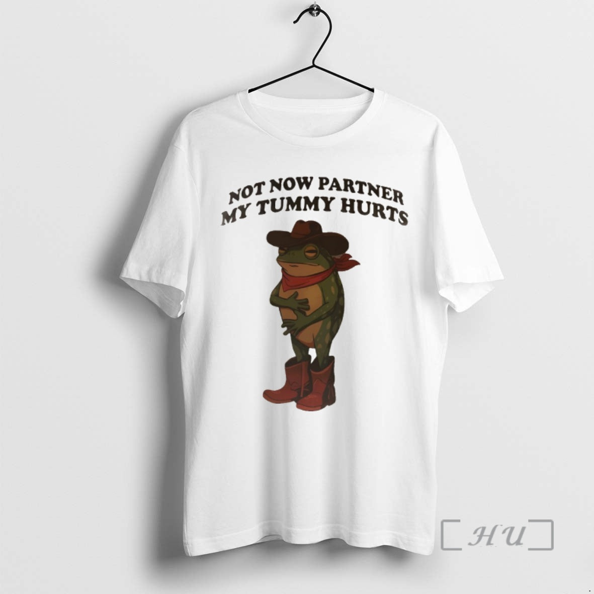 Officials Frog Cowboy Not Now Partner My Tummy Hurts Vintage Funny Premium T Shirts Sweater