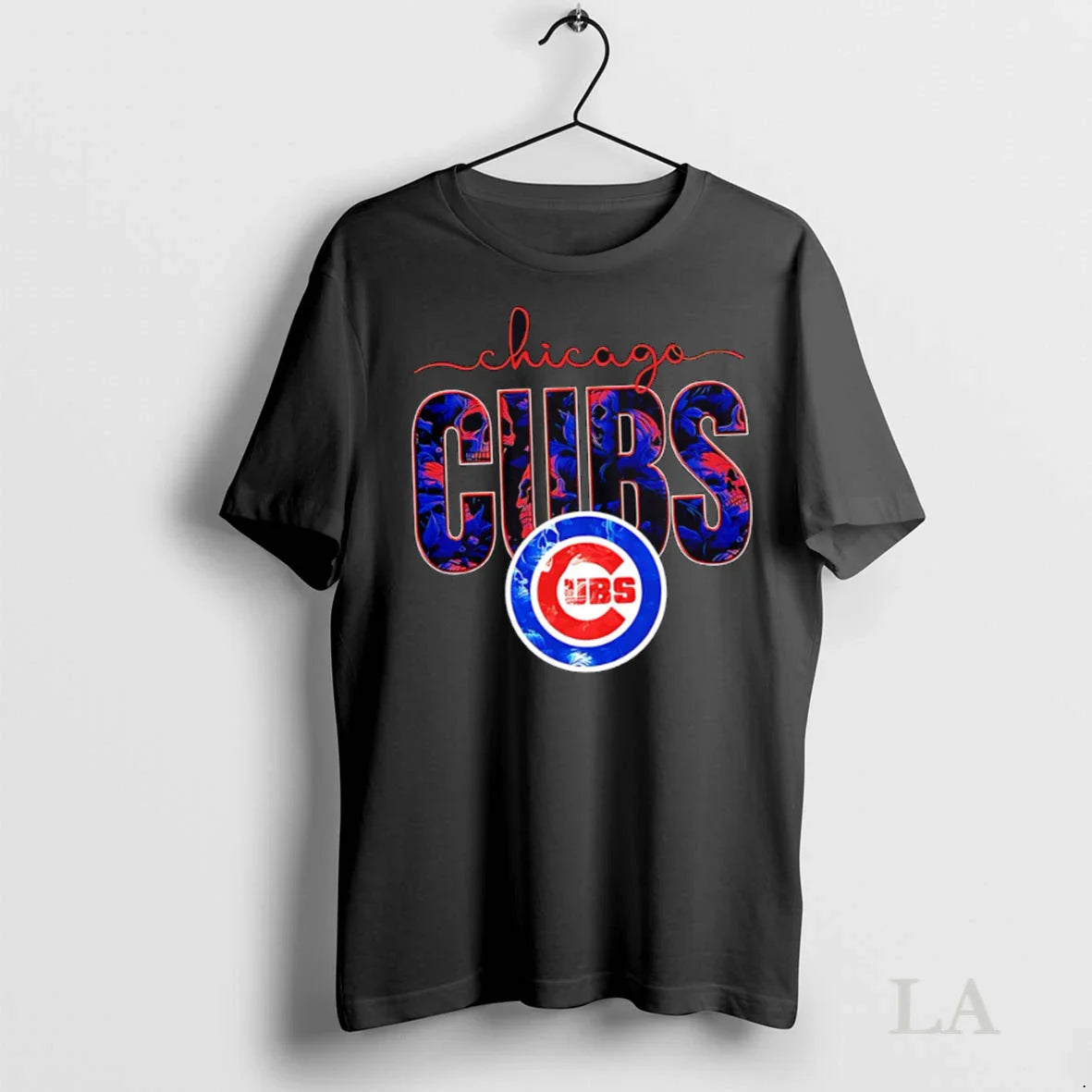 Original Chicago Cubs Skulls Floral Graphic Baseball