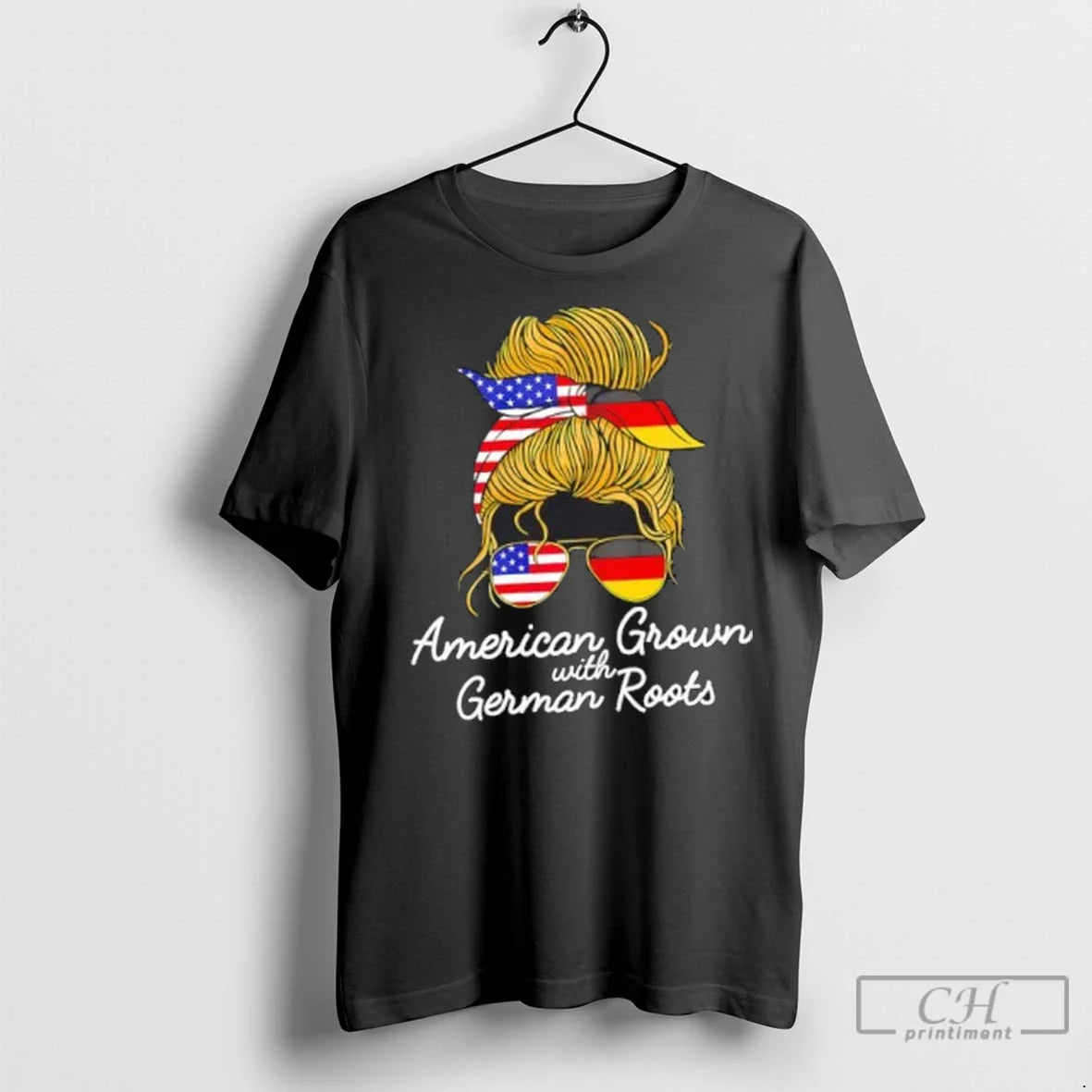 Premium American Grown With German Roots Germany And Usa Flag
