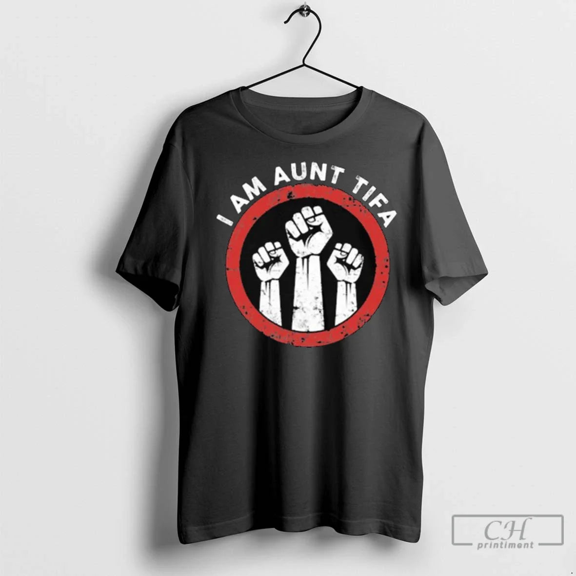 Premium I Am Aunt Tifa Funny Parody Political Antifa Anti Fascist Long Sleve