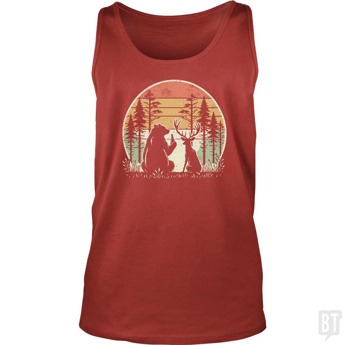 Bear And Deer Share A Beer Tank Top