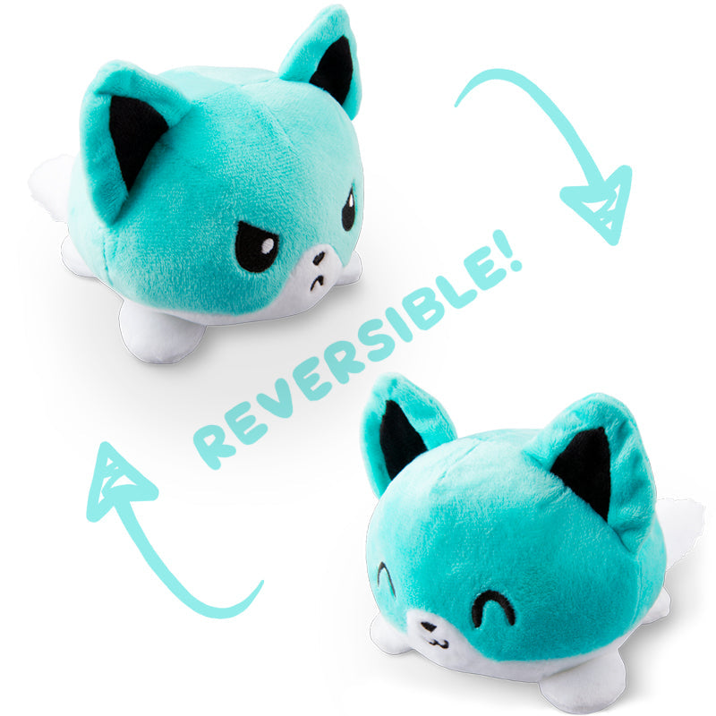 TeeTurtle Reversible Fox Plushie (Aqua)