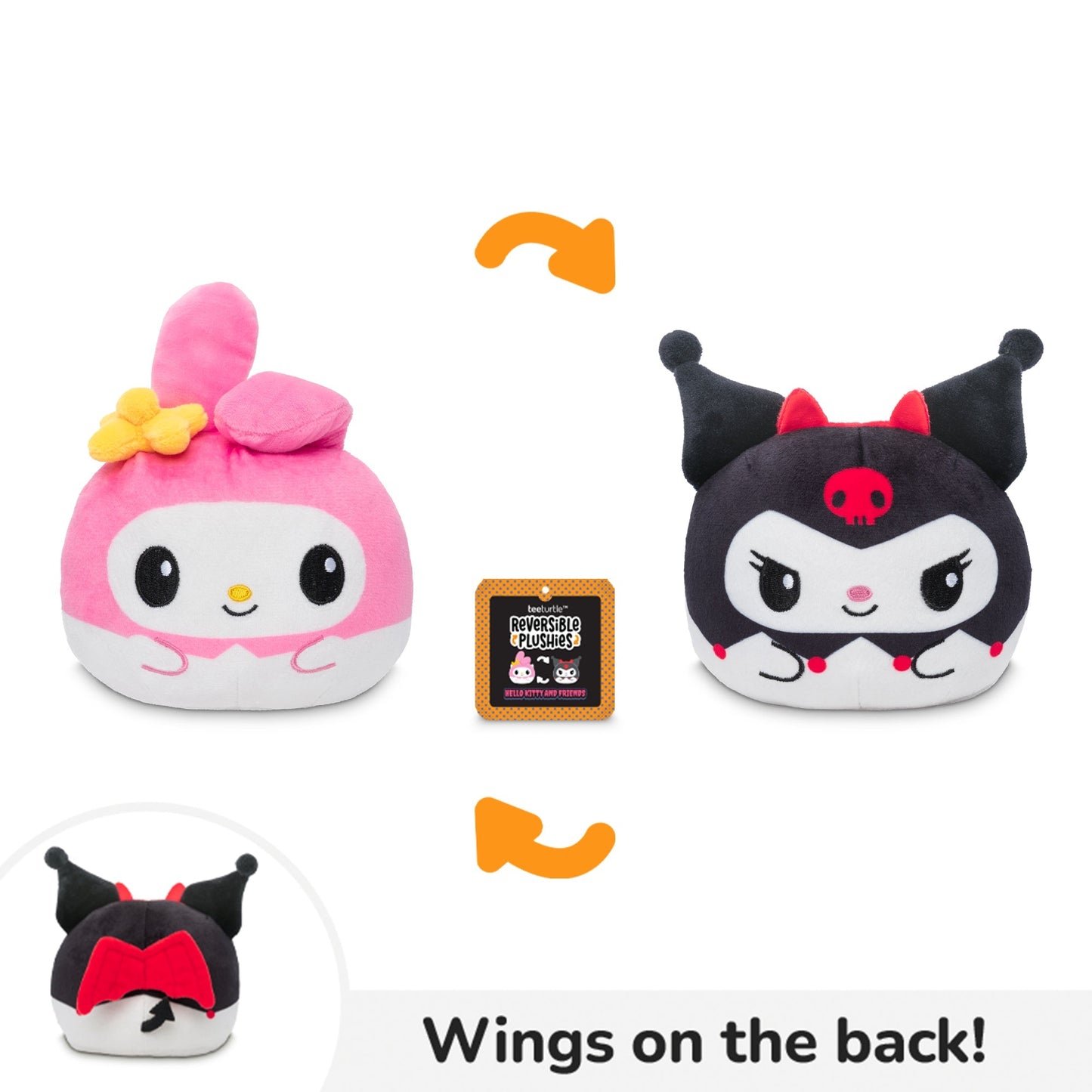 Halloween Angel & Devil My Melody & Kuromi 4" Reversible Plushie