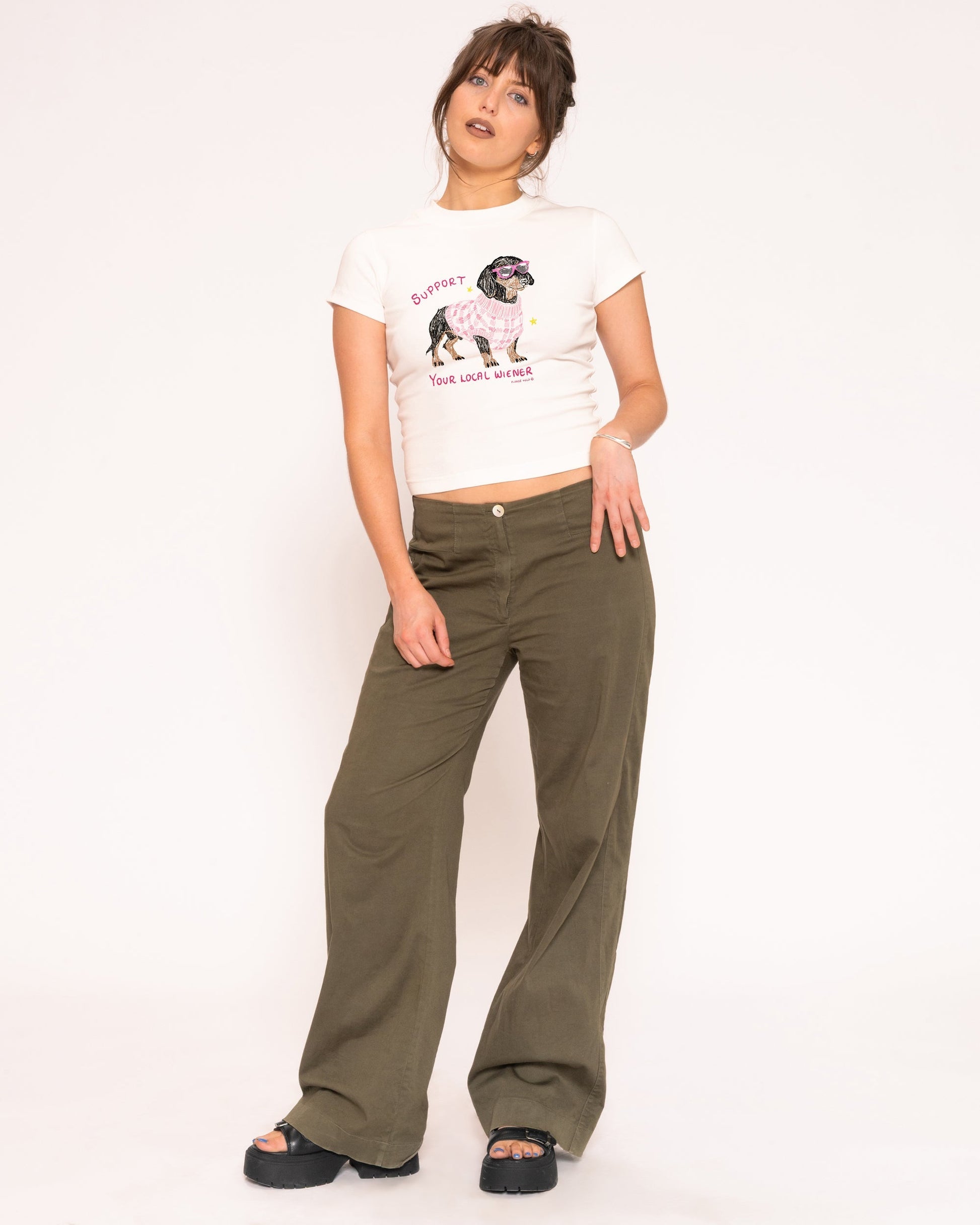 Support Your Local Wiener Longline Baby Tee